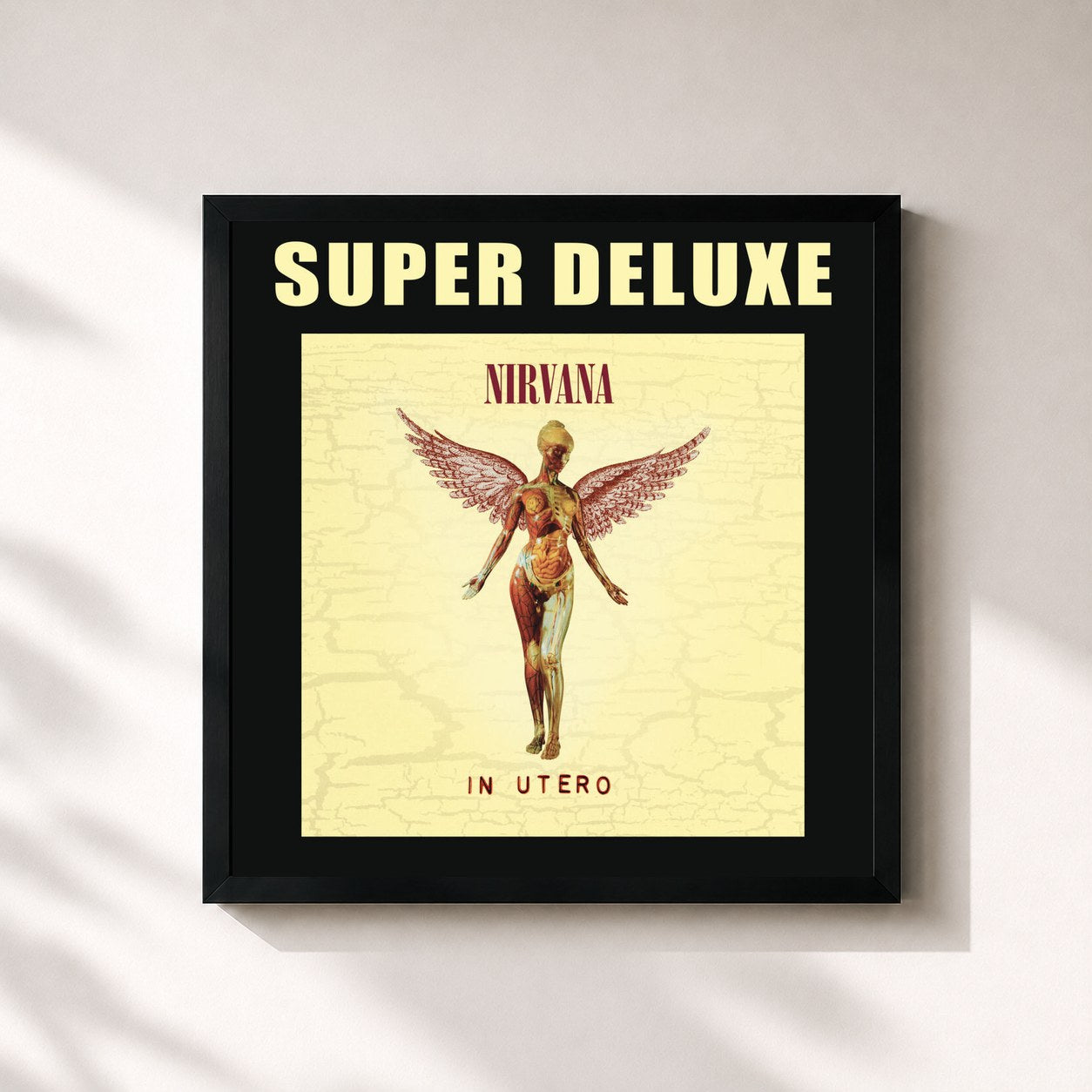 #noir In Utero (Super Deluxe Edition) by Nirvana as a square framed art print, black 32x32 cm frame