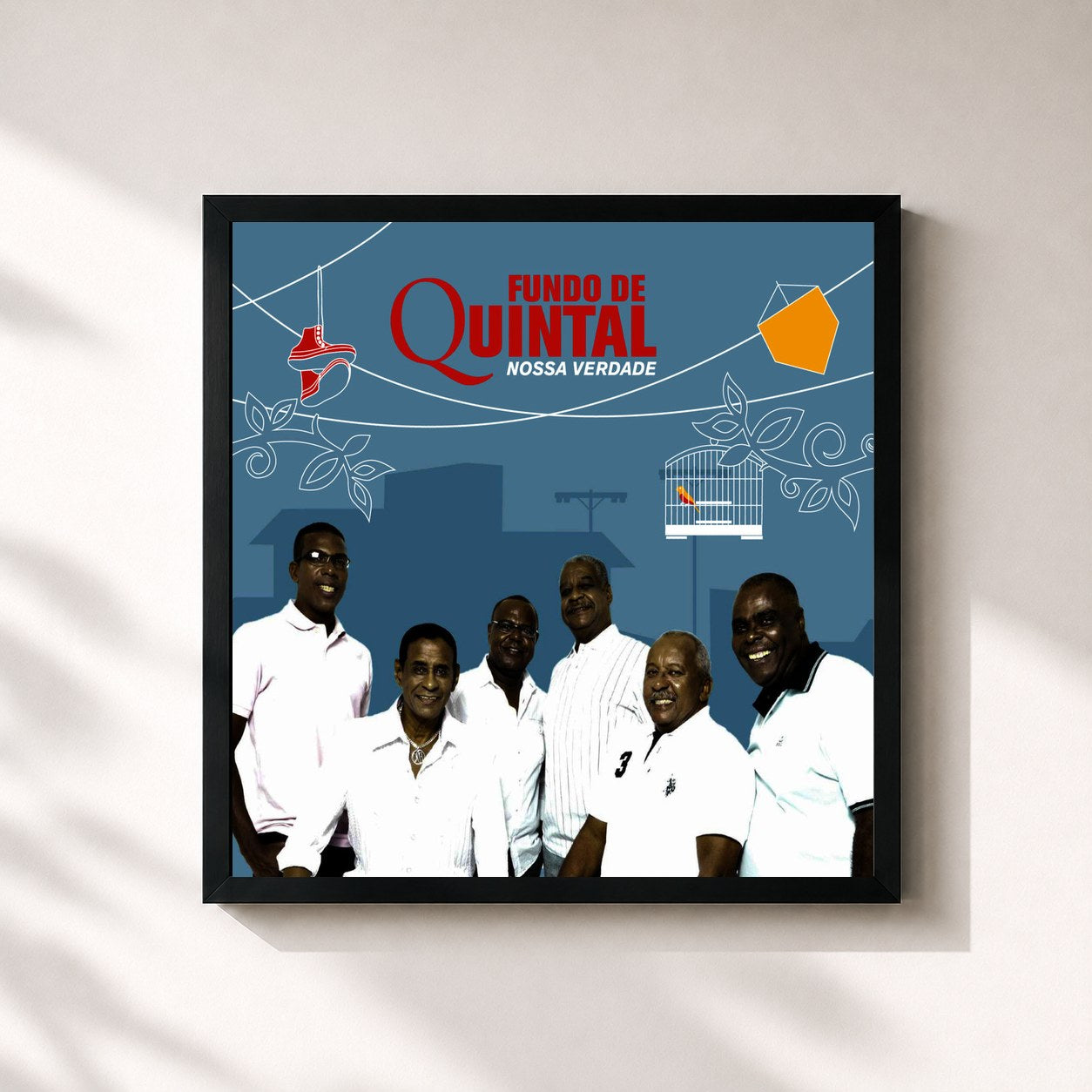 #noir Tableau carré de l'album Nossa Verdade de Grupo Fundo De Quintal, cadre noir 32x32 cm