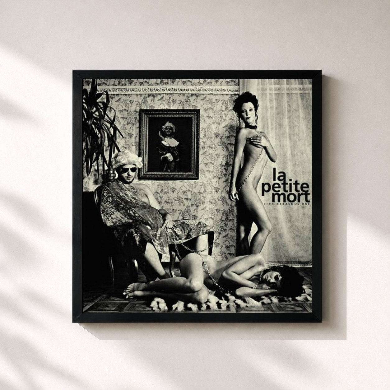 #noir Tableau carré de l'album La Petite Mort de King Orgasmus One, cadre noir 32x32 cm