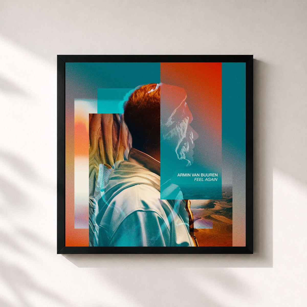#noir Tableau carré de l'album Feel Again de Armin van Buuren, cadre noir 32x32 cm