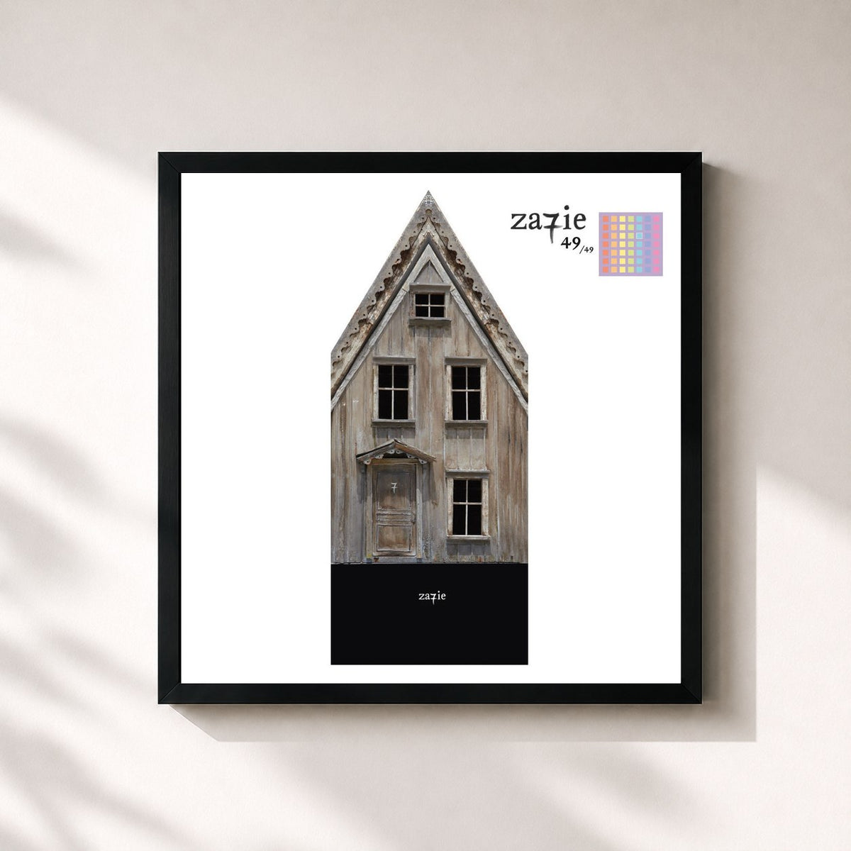 #noir Tableau carré de l'album Za7ie Intégrale de Zazie, cadre noir 32x32 cm