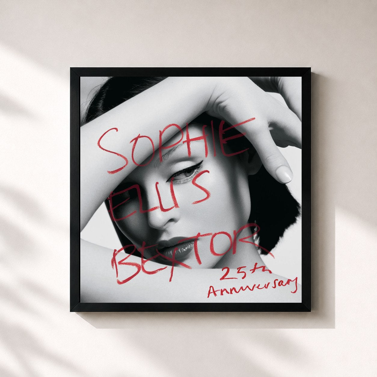 #noir Tableau carré de l'album Read My Lips (25th Anniversary Edition) de Sophie Ellis-Bextor, cadre noir 32x32 cm