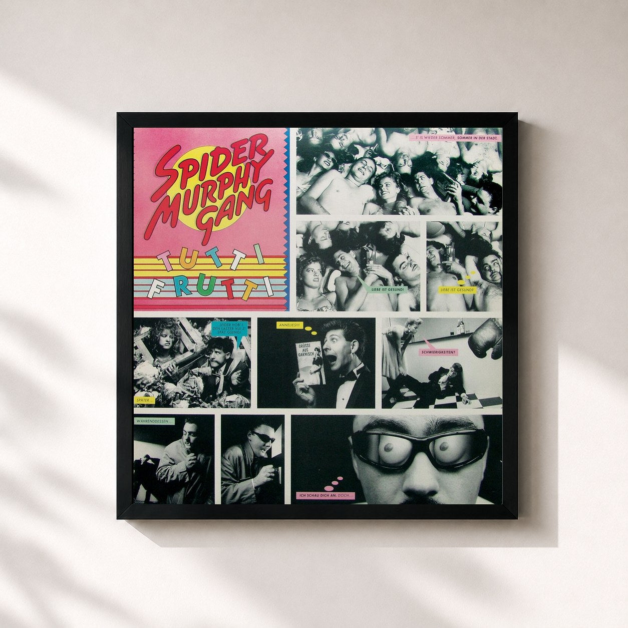 #noir Tableau carré de l'album Tutti Frutti (Digital Remaster) de Spider Murphy Gang, cadre noir 32x32 cm