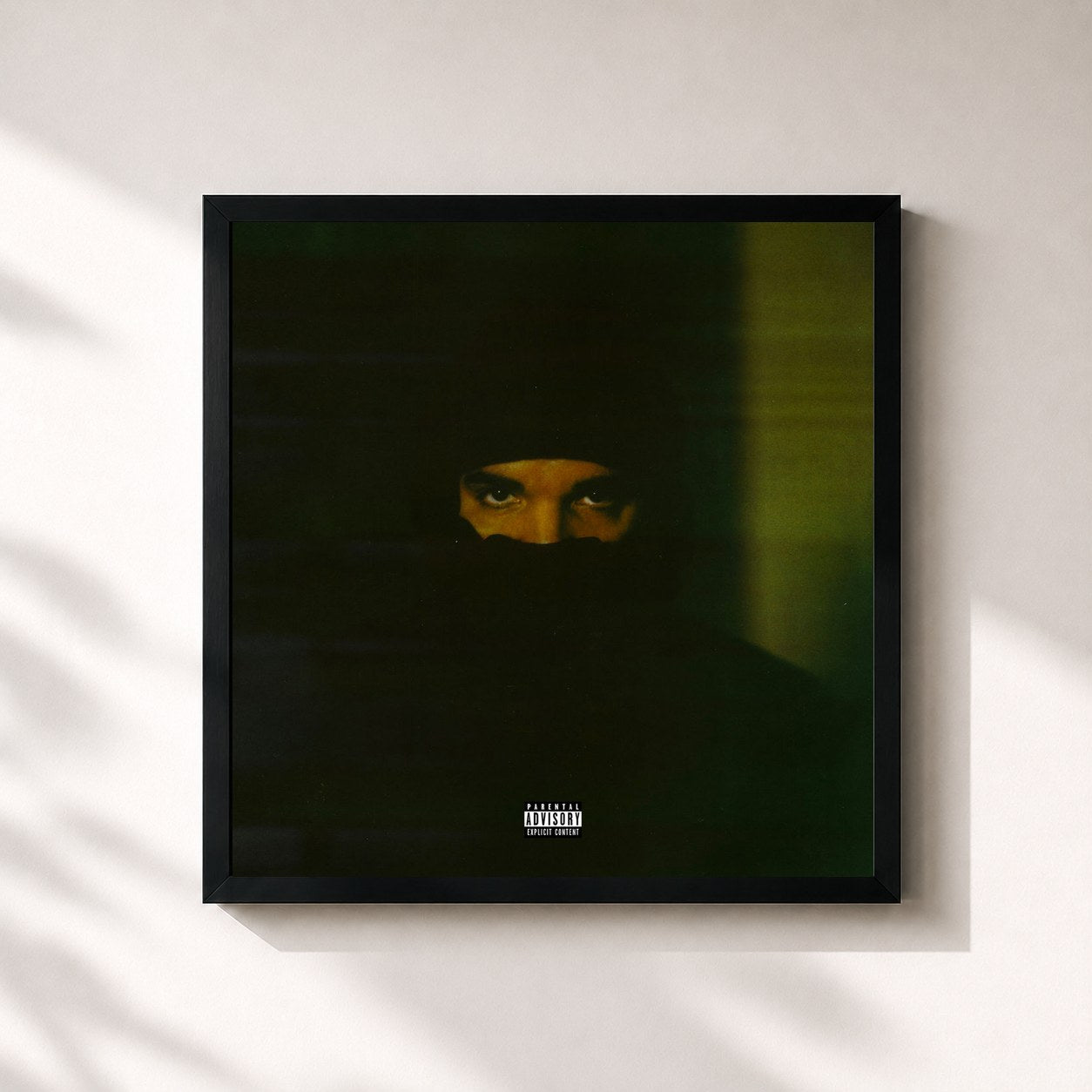 #noir Tableau carré de l'album Dark Lane Demo Tapes de Drake, cadre noir 32x32 cm