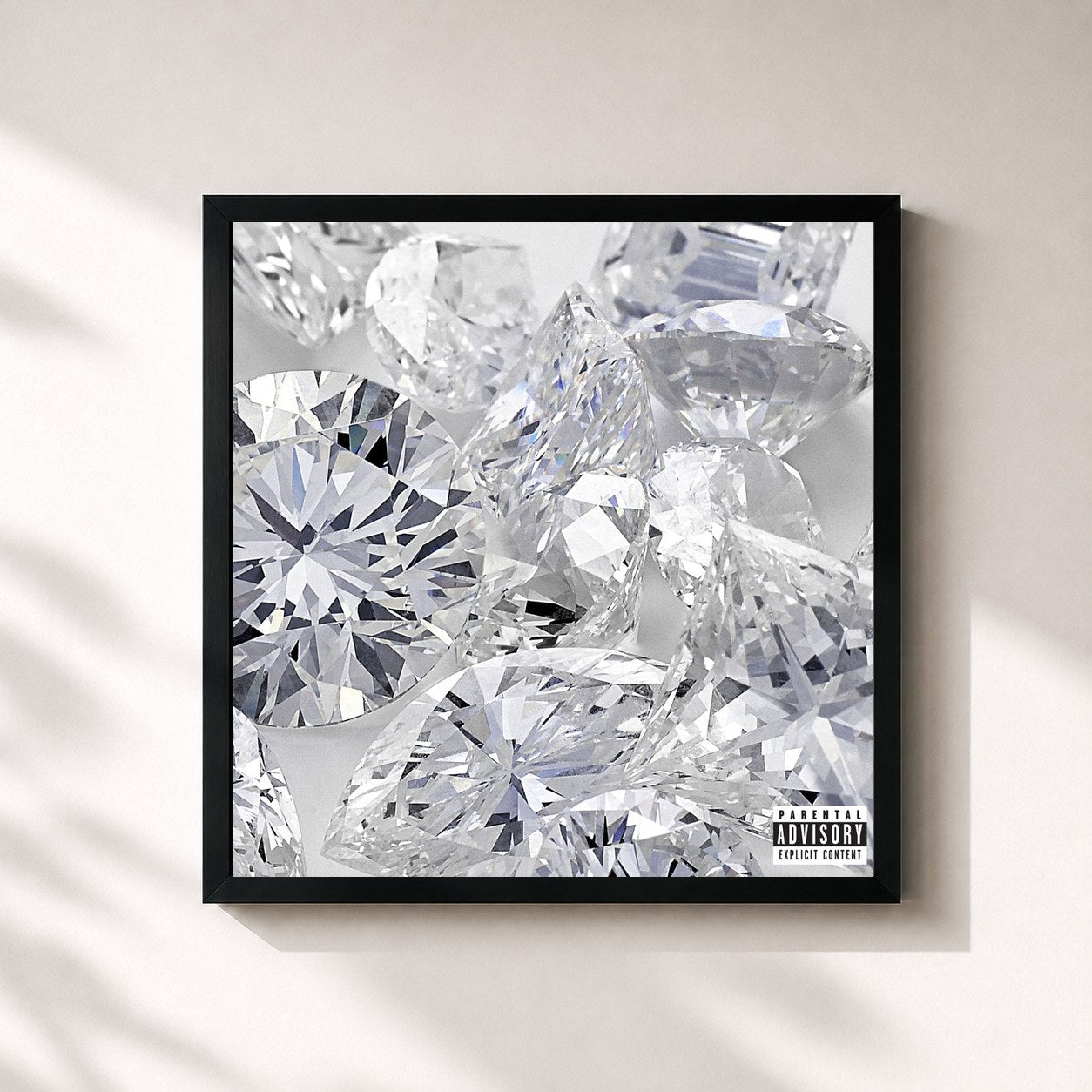 #noir Tableau carré de l'album What A Time To Be Alive de Drake, cadre noir 32x32 cm