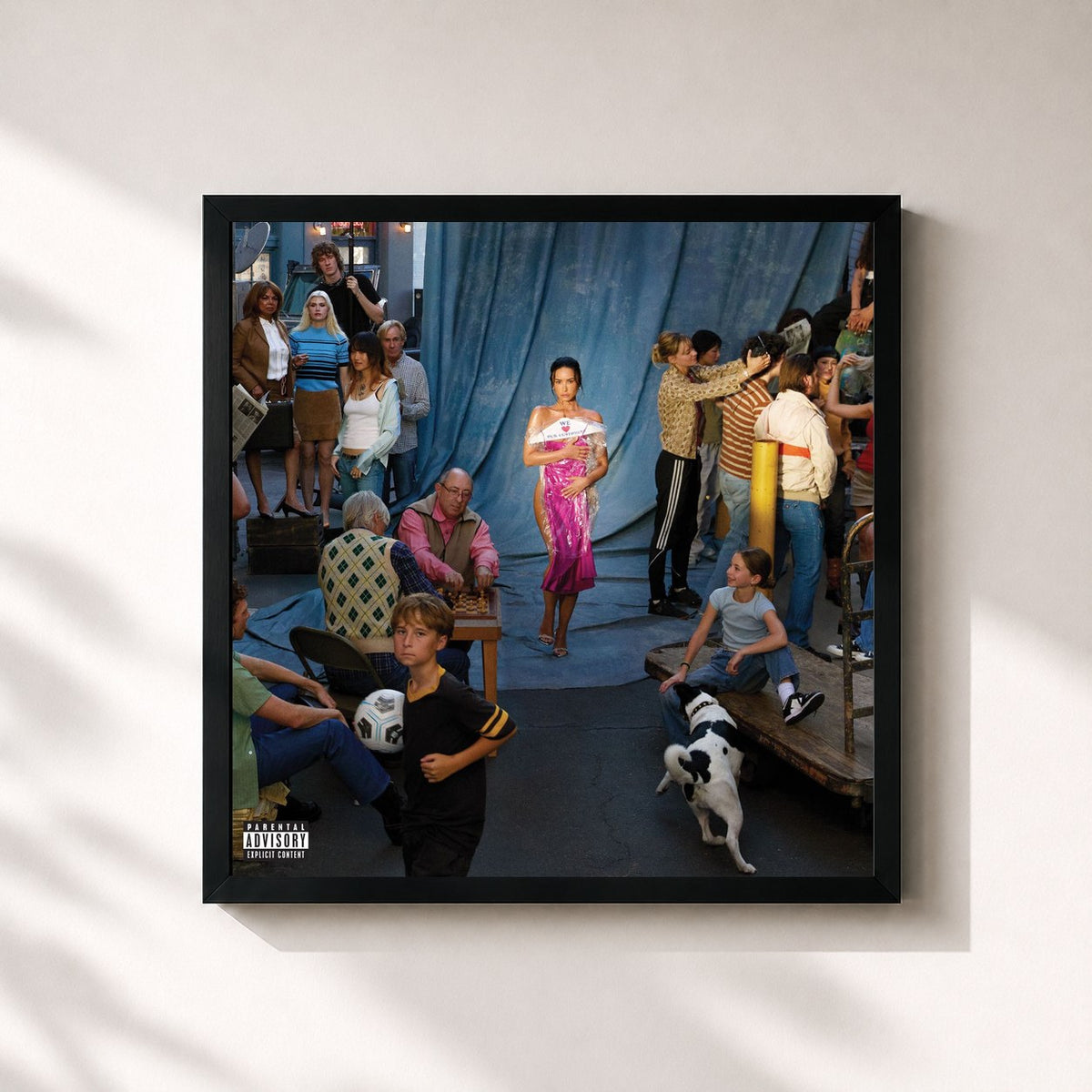 #noir Tableau carré de l'album It’s Not That Deep de Demi Lovato, cadre noir 32x32 cm