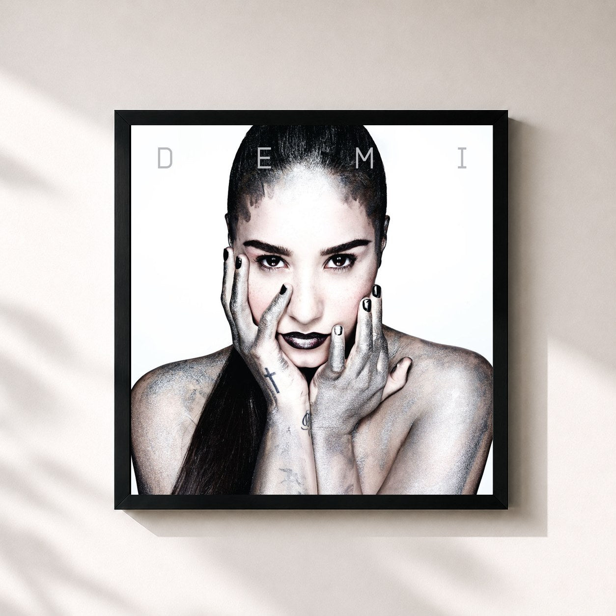 #noir Tableau carré de l'album Demi de Demi Lovato, cadre noir 32x32 cm