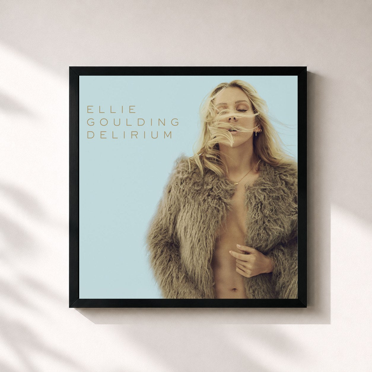 #noir Tableau carré de l'album Delirium (Deluxe) de Ellie Goulding, cadre noir 32x32 cm
