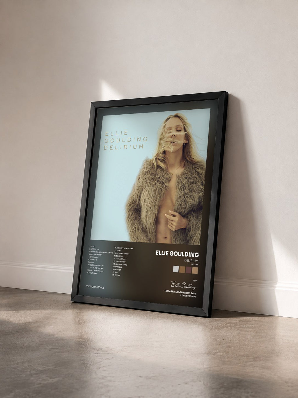 #noir Tableau de l'album Delirium (Deluxe) de Ellie Goulding vu de trois quarts, cadre noir
