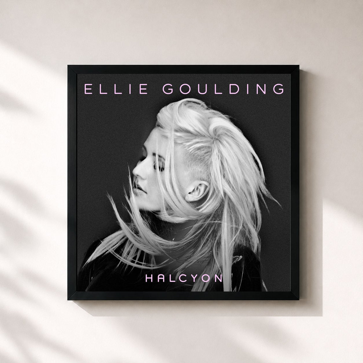 #noir Tableau carré de l'album Halcyon de Ellie Goulding, cadre noir 32x32 cm