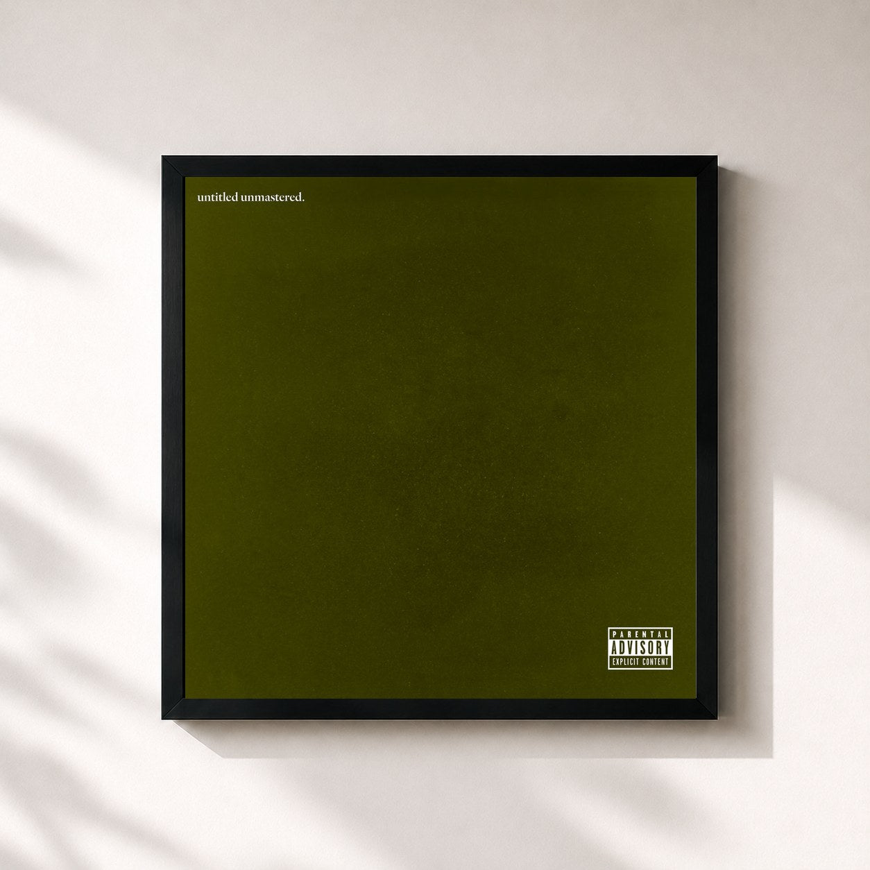 #noir Tableau carré de l'album untitled unmastered. de Kendrick Lamar, cadre noir 32x32 cm