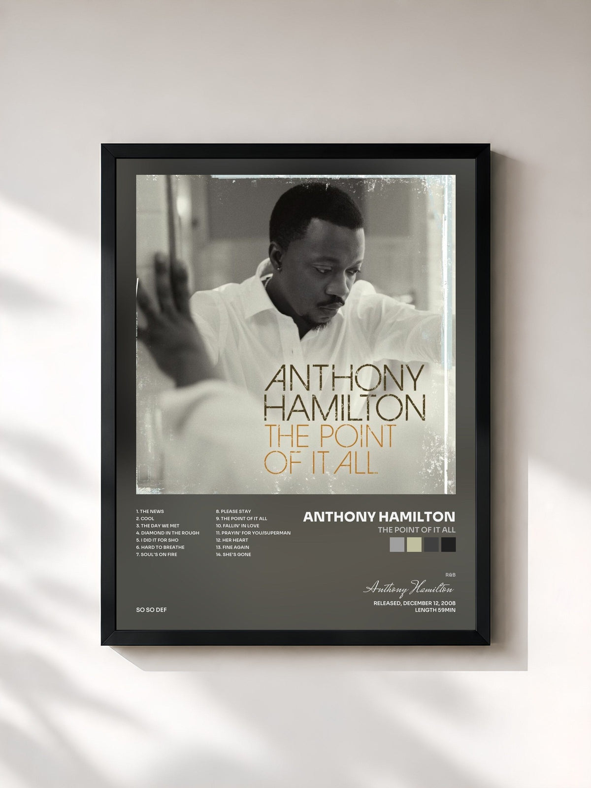 #noir The Point Of It All von Anthony Hamilton als gerahmter Kunstdruck, schwarzer Rahmen, gedruckt und gerahmt in Frankreich