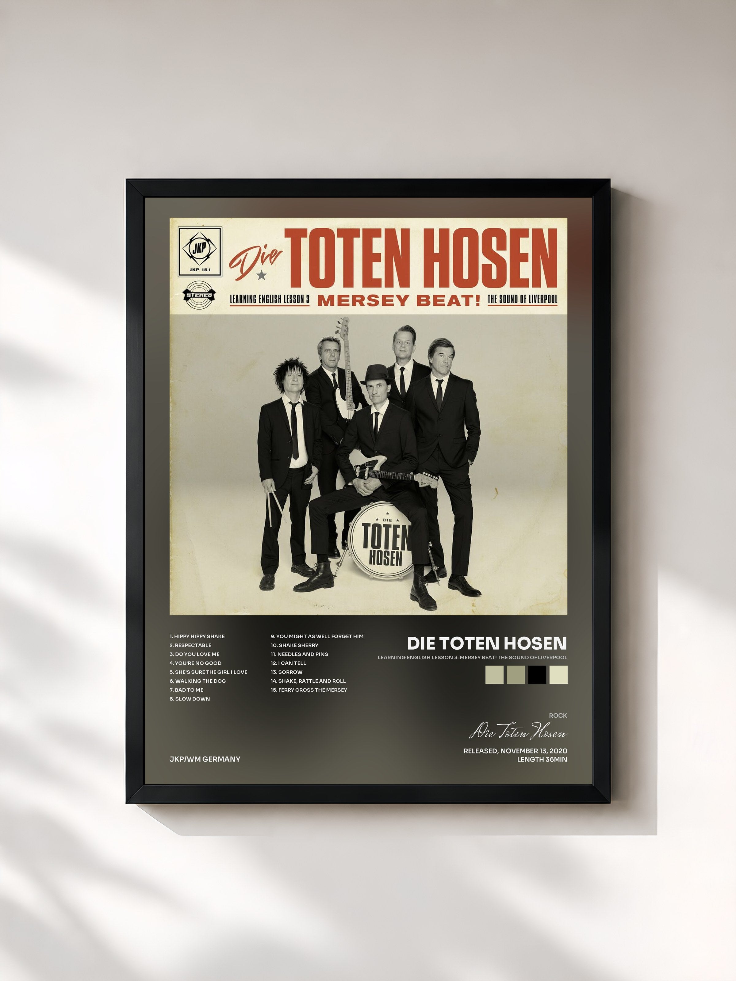 #noir Tableau de l'album Learning English Lesson 3: MERSEY BEAT! The Sound of Liverpool de Die Toten Hosen, cadre noir, imprimé et encadré en France