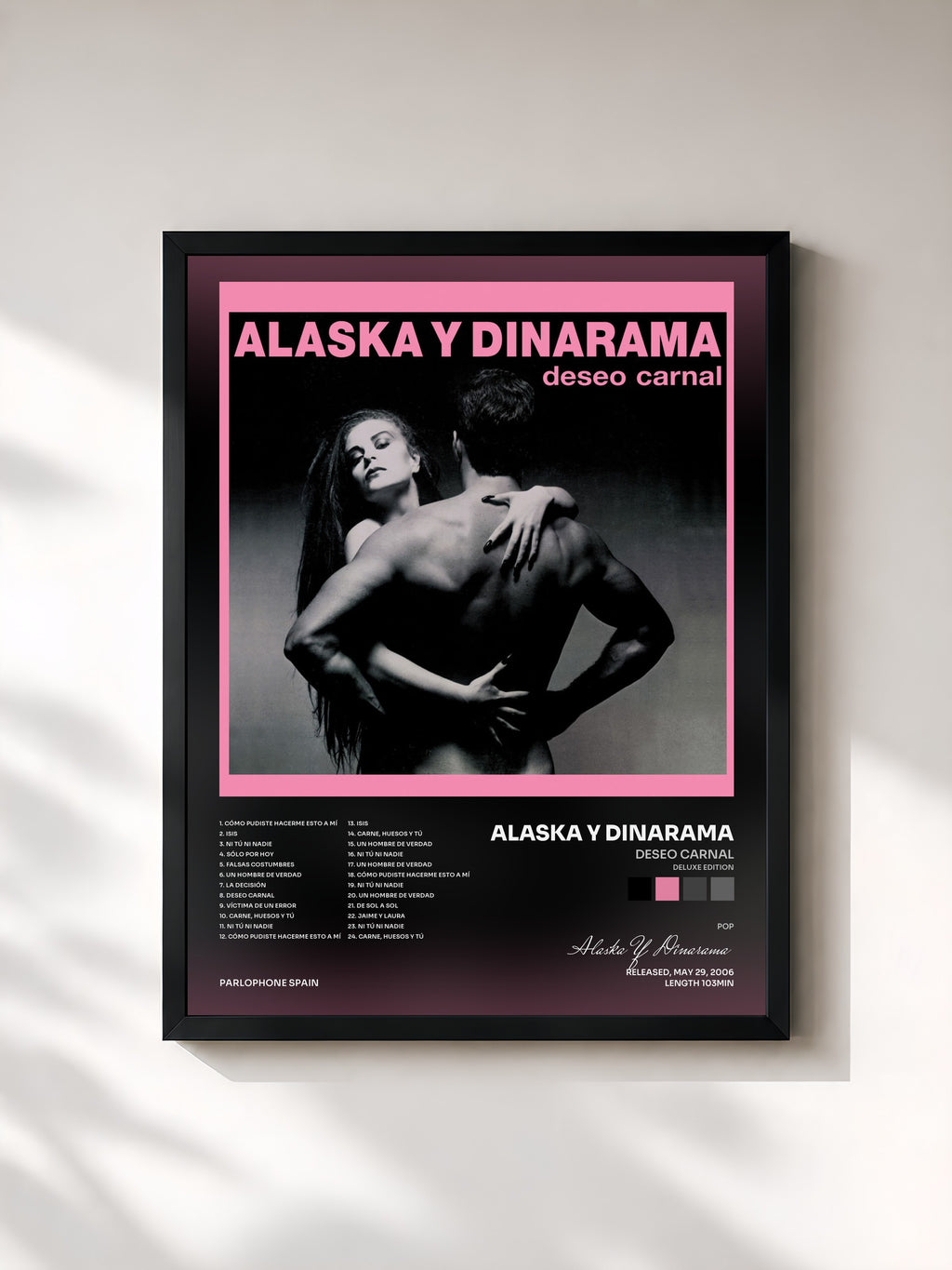 #noir Tableau de l'album Deseo Carnal (Deluxe Edition) de Alaska Y Dinarama, cadre noir, imprimé et encadré en France