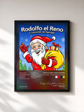 #noir Rodolfo El Reno Y Canciones De Navidad di Rodolfo el Reno Y Musica Navideña in stampa incorniciata, cornice nera, stampata e incorniciata in Francia