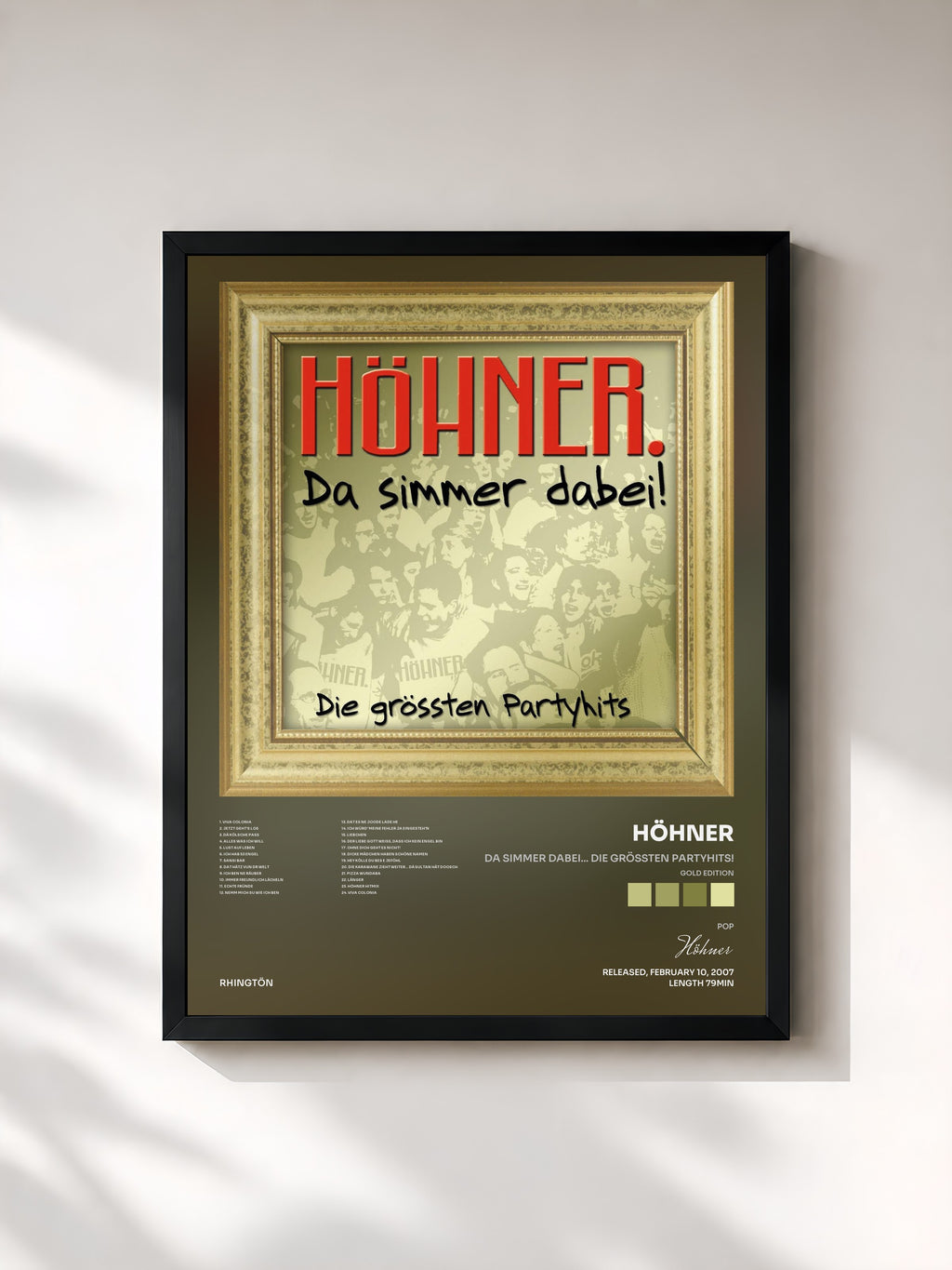 #noir Tableau de l'album Da Simmer Dabei... Die Grössten Partyhits! (Gold Edition) de Höhner, cadre noir, imprimé et encadré en France