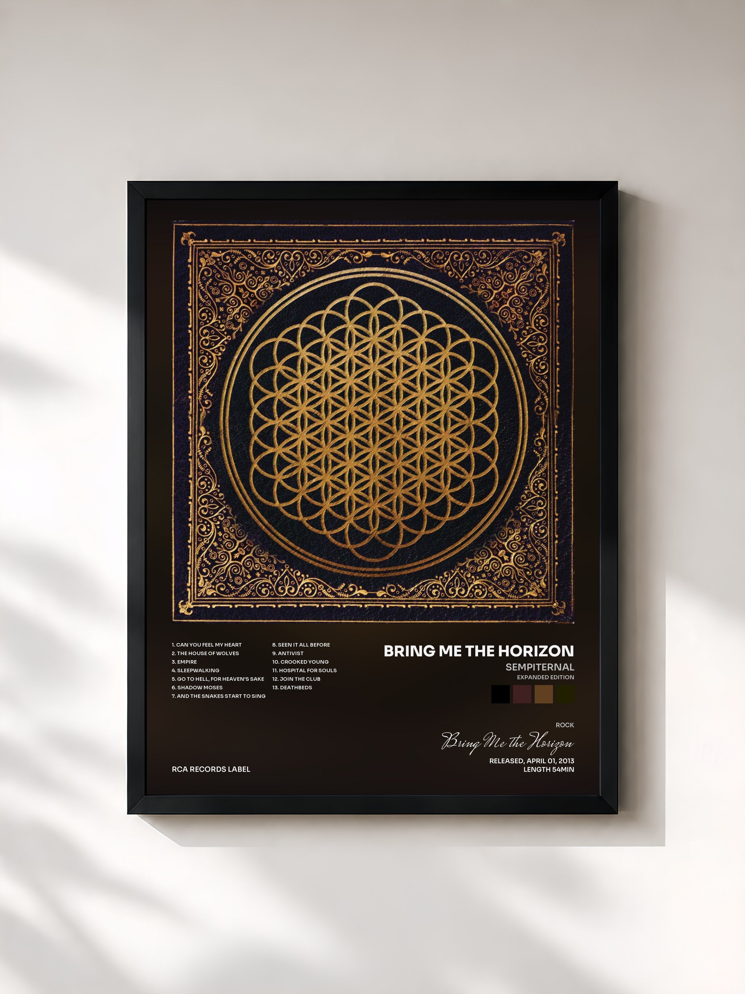 #noir Tableau de l'album Sempiternal (Expanded Edition) de Bring Me the Horizon, cadre noir, imprimé et encadré en France