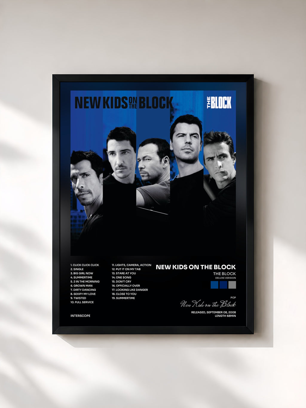 #noir Tableau de l'album The Block (Deluxe Version) de New Kids on the Block, cadre noir, imprimé et encadré en France