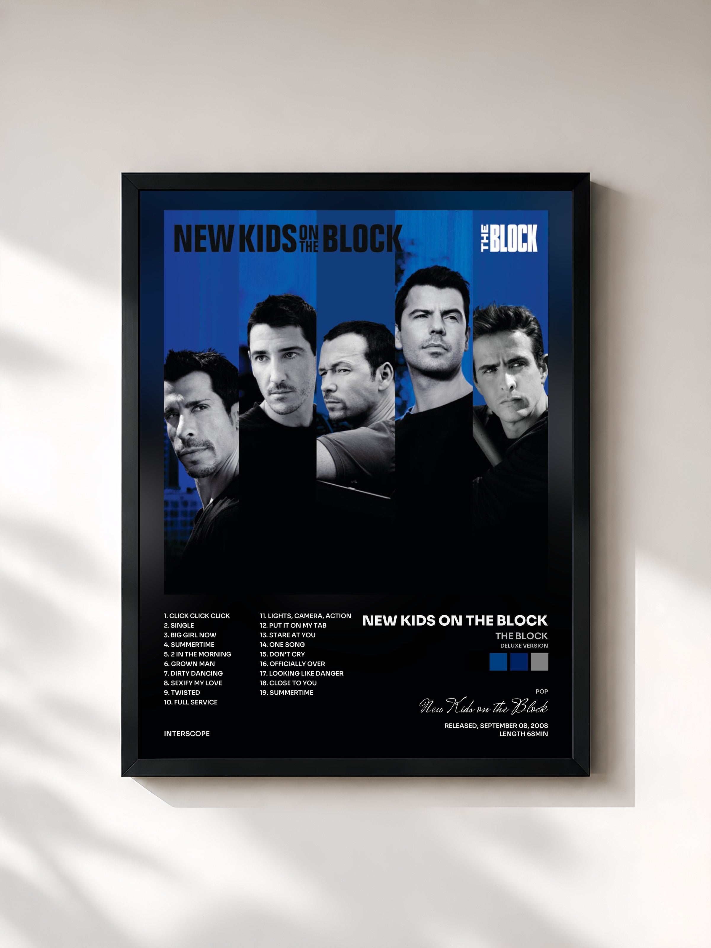 #noir Tableau de l'album The Block (Deluxe Version) de New Kids on the Block, cadre noir, imprimé et encadré en France