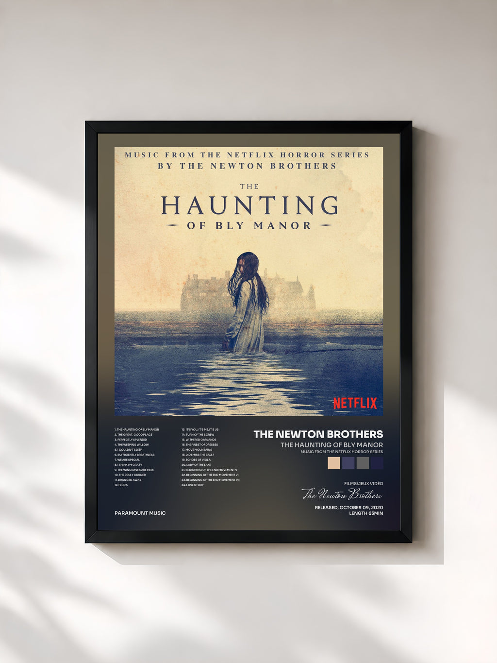 #noir The Haunting of Bly Manor (Music from the Netflix Horror Series) by The Newton Brothers as a framed art print, black frame, printed and framed in France