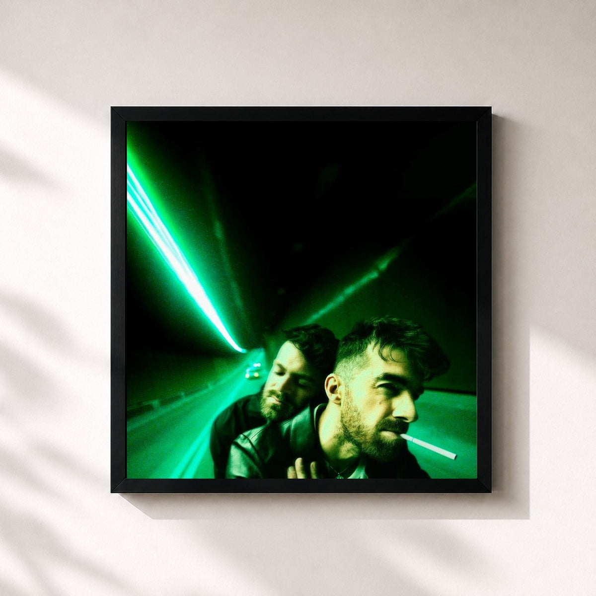 #noir Tableau carré de l'album Summertime Friends de The Chainsmokers, cadre noir 32x32 cm