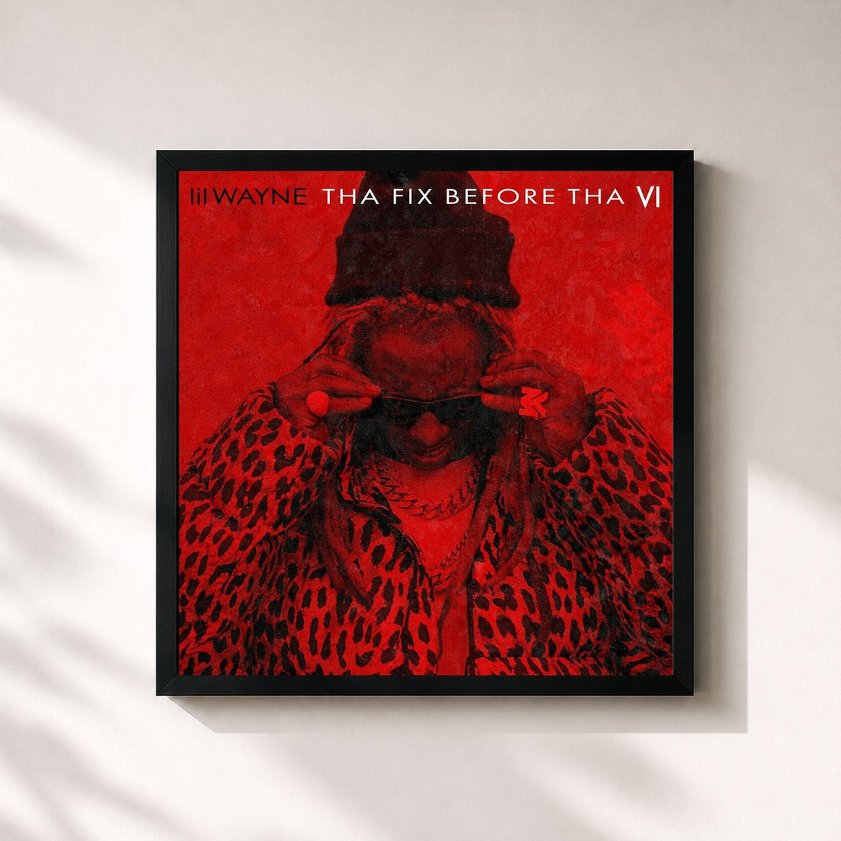 #noir Tha Fix Before Tha VI von Lil Wayne als quadratischer Kunstdruck, schwarzer Rahmen 32x32 cm