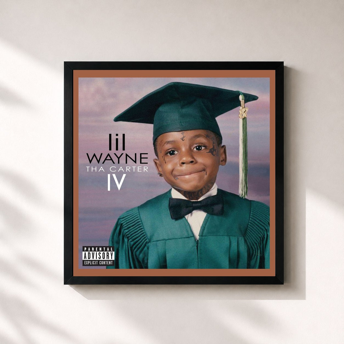 #noir Tha Carter IV (Complete Edition) von Lil Wayne als quadratischer Kunstdruck, schwarzer Rahmen 32x32 cm