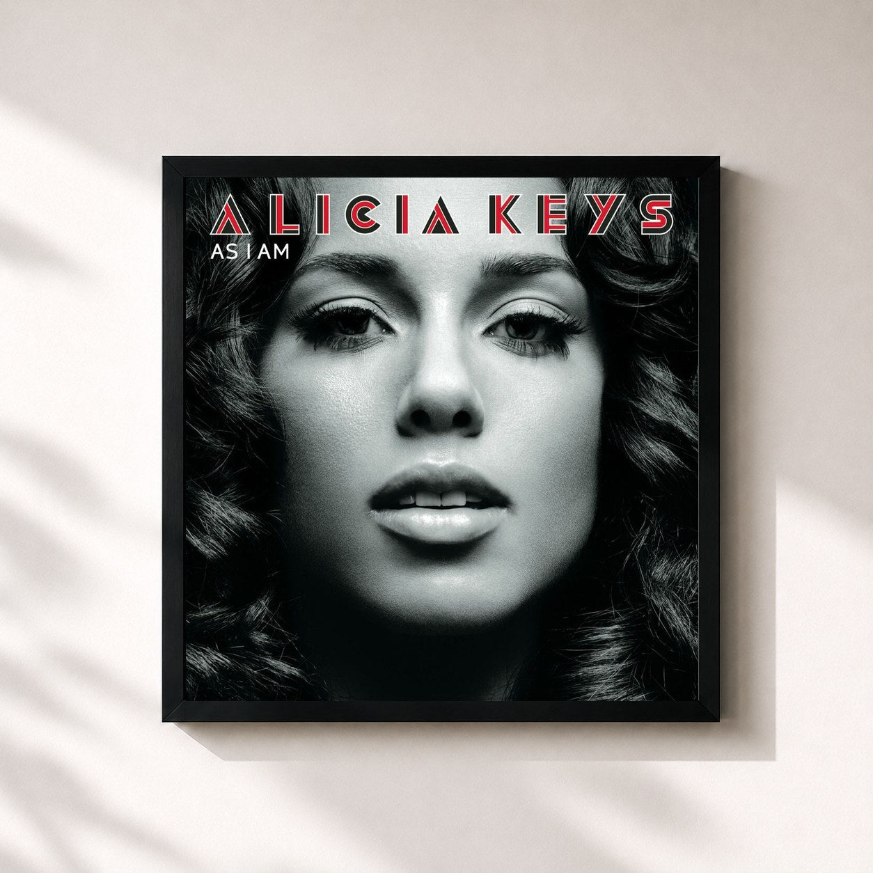 #noir As I Am (Expanded Edition) by Alicia Keys as a square framed art print, black 32x32 cm frame