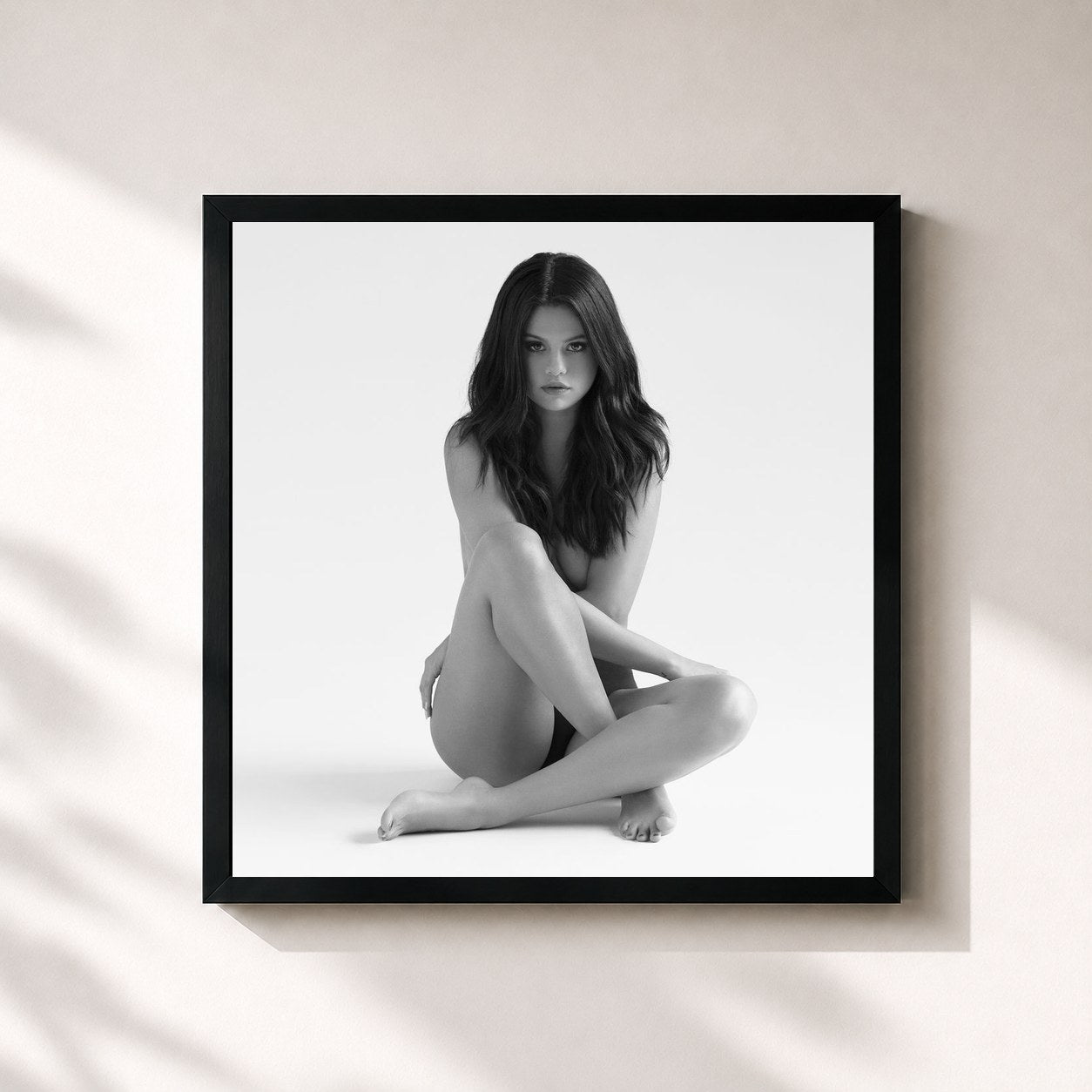 #noir Tableau carré de l'album Revival de Selena Gomez, cadre noir 32x32 cm