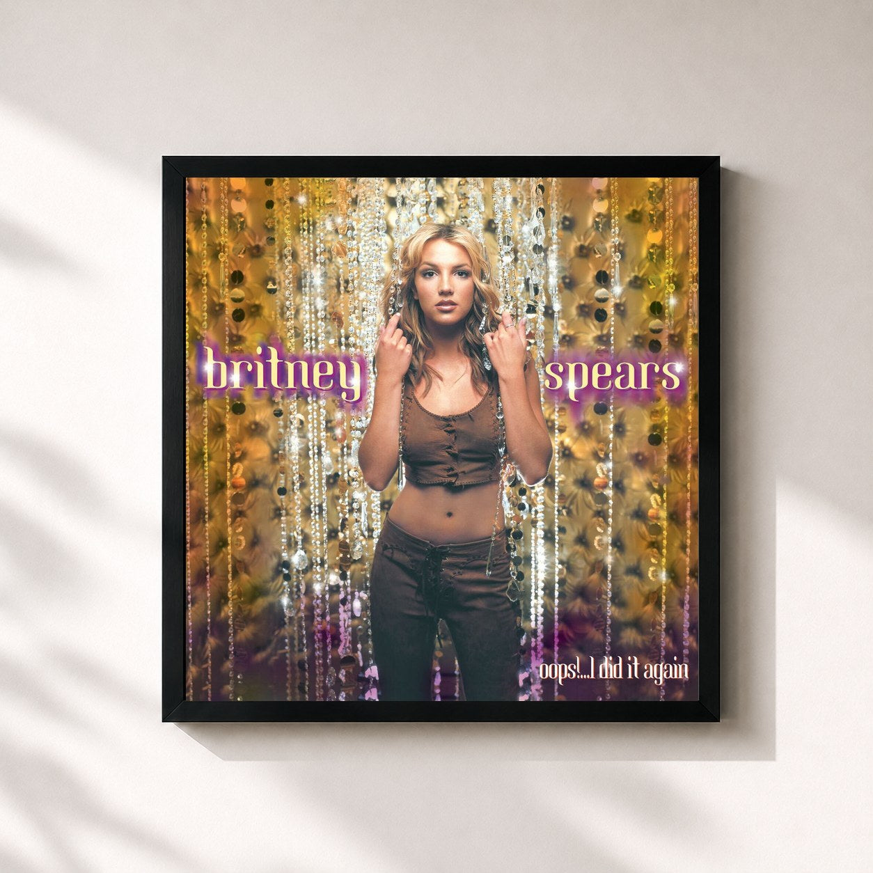 #noir Oops!... I Did It Again by Britney Spears as a square framed art print, black 32x32 cm frame