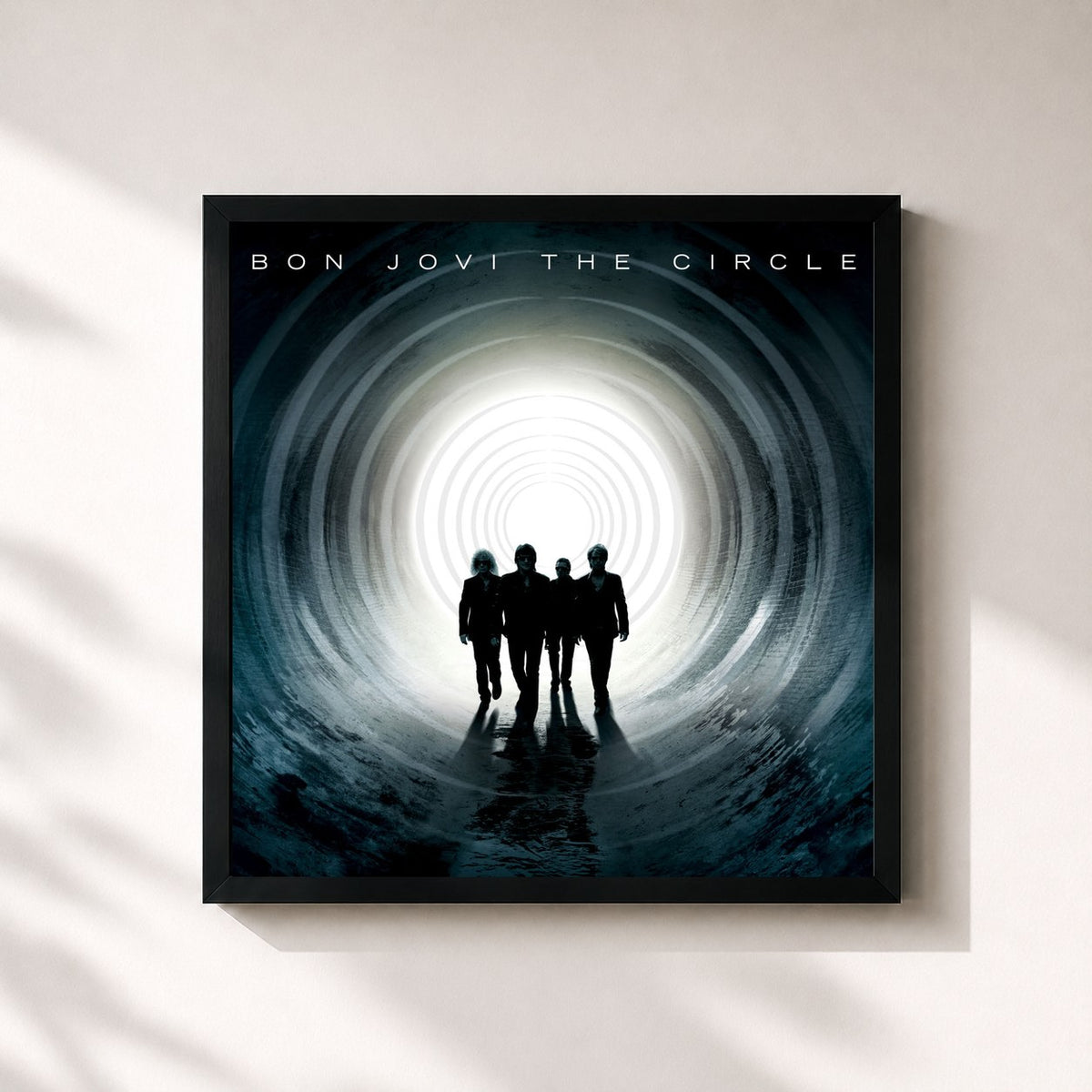 #noir The Circle by Bon Jovi as a square framed art print, black 32x32 cm frame