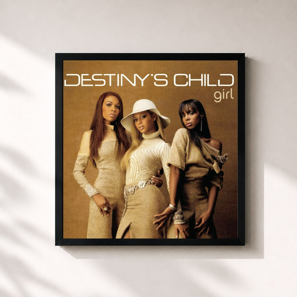 #noir Girl di Destiny's Child in stampa quadrata incorniciata, cornice nera 32x32 cm