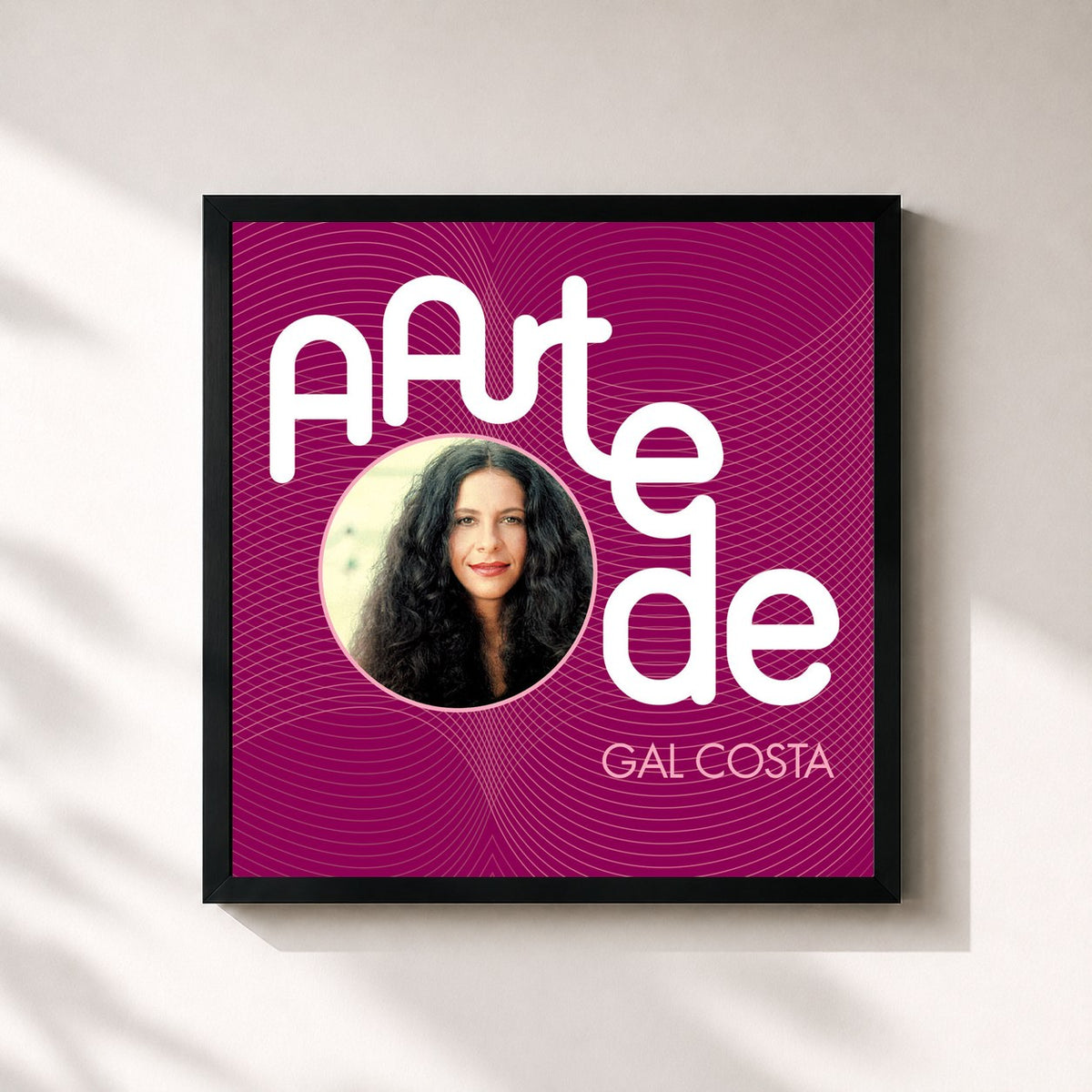 #noir Tableau carré de l'album A Arte De Gal Costa de Gal Costa, cadre noir 32x32 cm