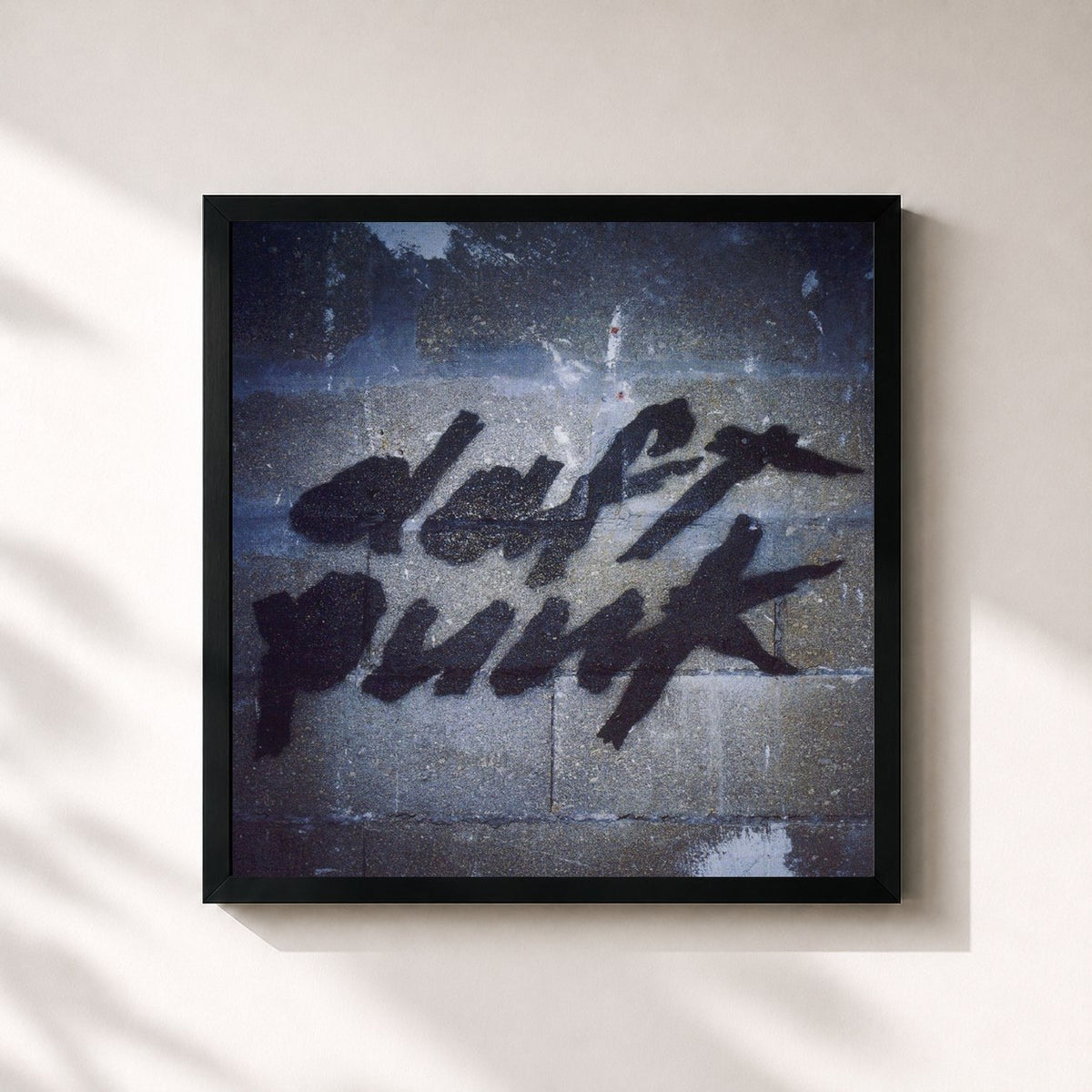 #noir Tableau carré de l'album Revolution 909 de Daft Punk, cadre noir 32x32 cm