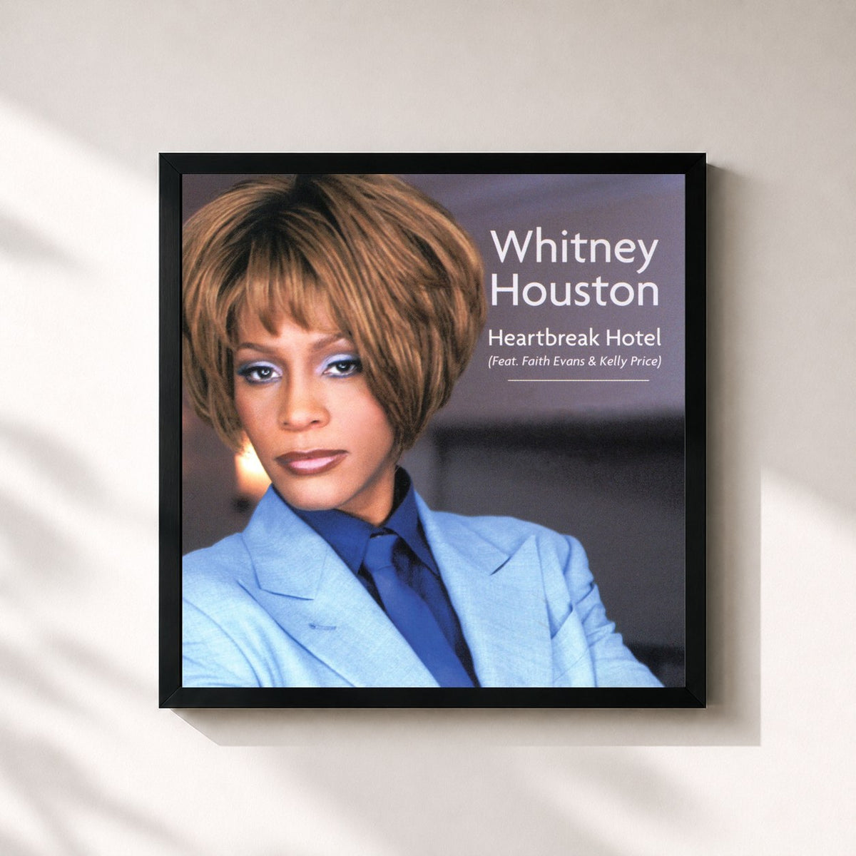 #noir Tableau carré de l'album Dance Vault Mixes - Heartbreak Hotel (feat. Faith Evans & Kelly Price) de Whitney Houston, cadre noir 32x32 cm