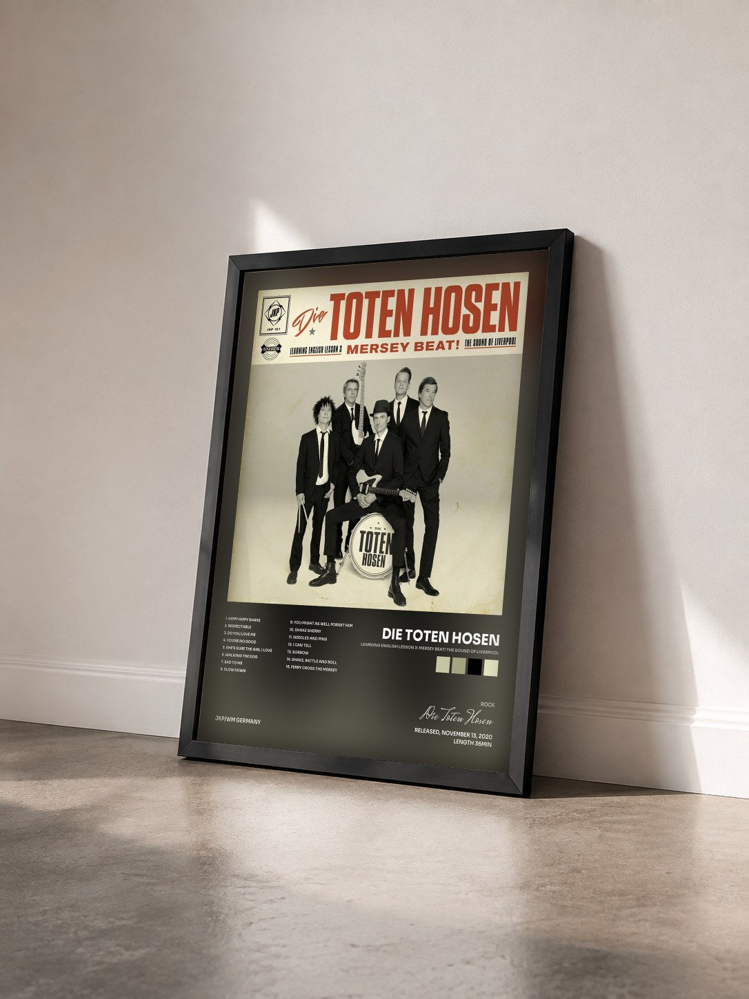 #noir Tableau de l'album Learning English Lesson 3: MERSEY BEAT! The Sound of Liverpool de Die Toten Hosen vu de trois quarts, cadre noir