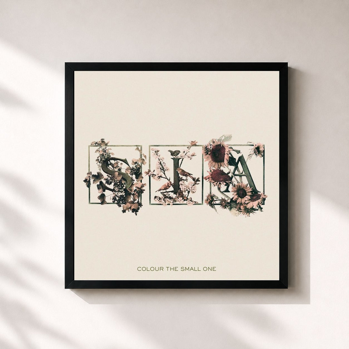 #noir Tableau carré de l'album Colour The Small One de Sia, cadre noir 32x32 cm