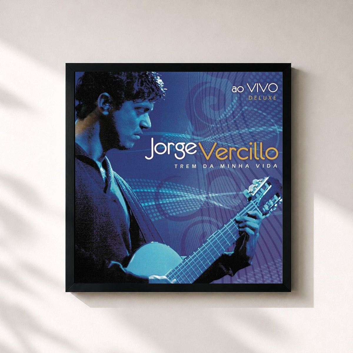 #noir Tableau carré de l'album Trem Da Minha Vida (Deluxe) de Jorge Vercillo, cadre noir 32x32 cm