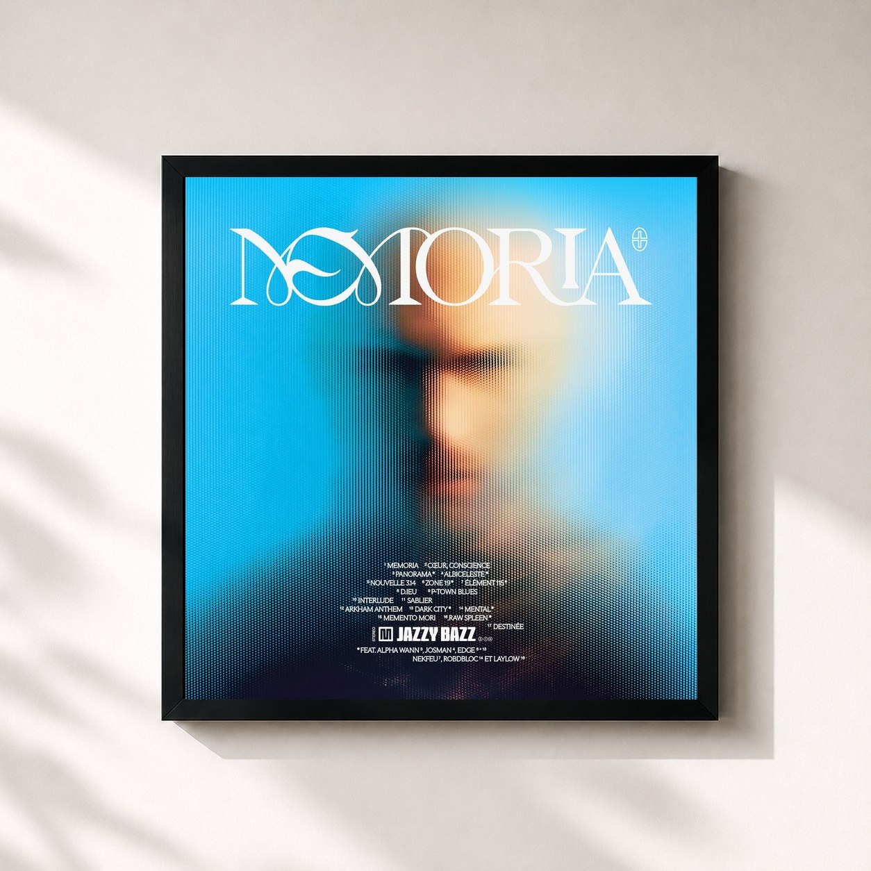 #noir Memoria by Jazzy Bazz as a square framed art print, black 32x32 cm frame
