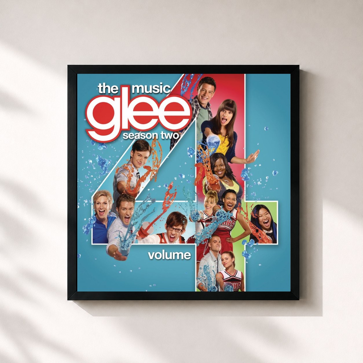 #noir Glee: The Music, Volume 4 de Glee Cast en lámina cuadrada enmarcada, marco negro de 32x32 cm