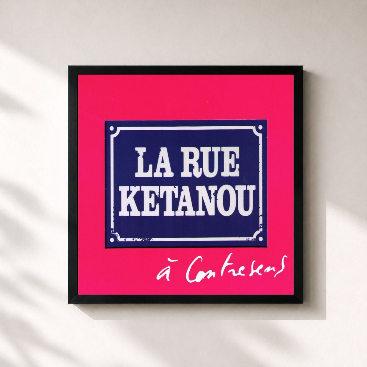 #noir Tableau carré de l'album A Contresens de La Rue Kétanou, cadre noir 32x32 cm