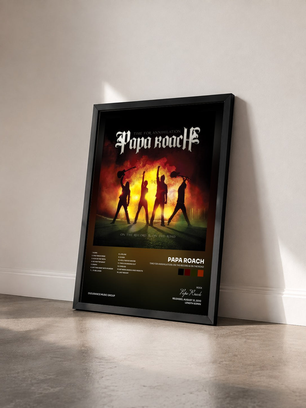 #noir Time For Annihilation: On the Record & On the Road di Papa Roach in stampa incorniciata vista di tre quarti, cornice nera