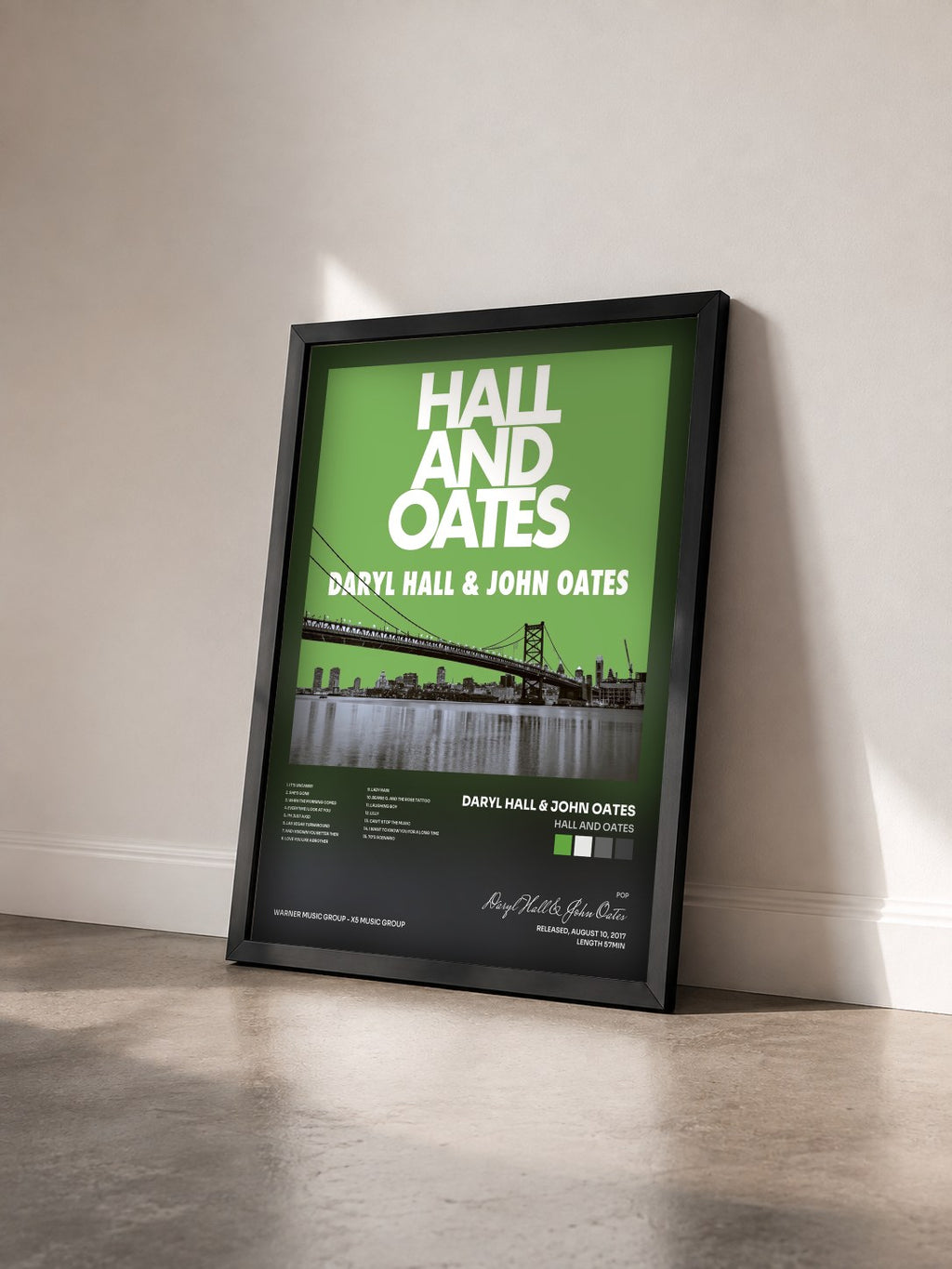 #noir Tableau de l'album Hall and Oates de Daryl Hall & John Oates vu de trois quarts, cadre noir