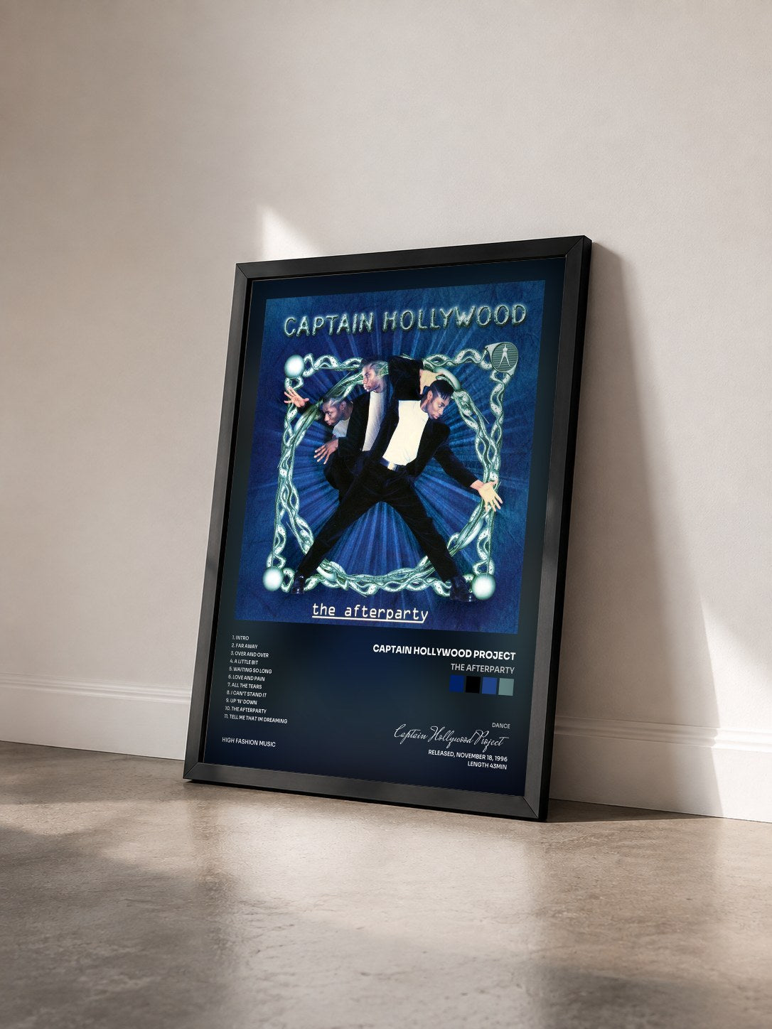 #noir Tableau de l'album The Afterparty de Captain Hollywood Project vu de trois quarts, cadre noir