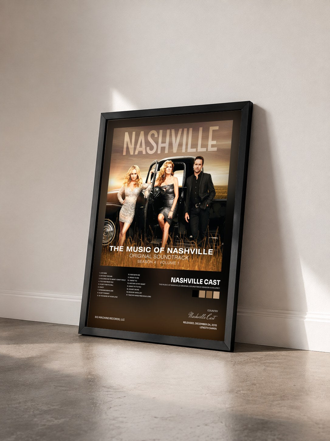 #noir Tableau de l'album The Music Of Nashville Original Soundtrack Season 4 Volume 1 de Nashville Cast vu de trois quarts, cadre noir