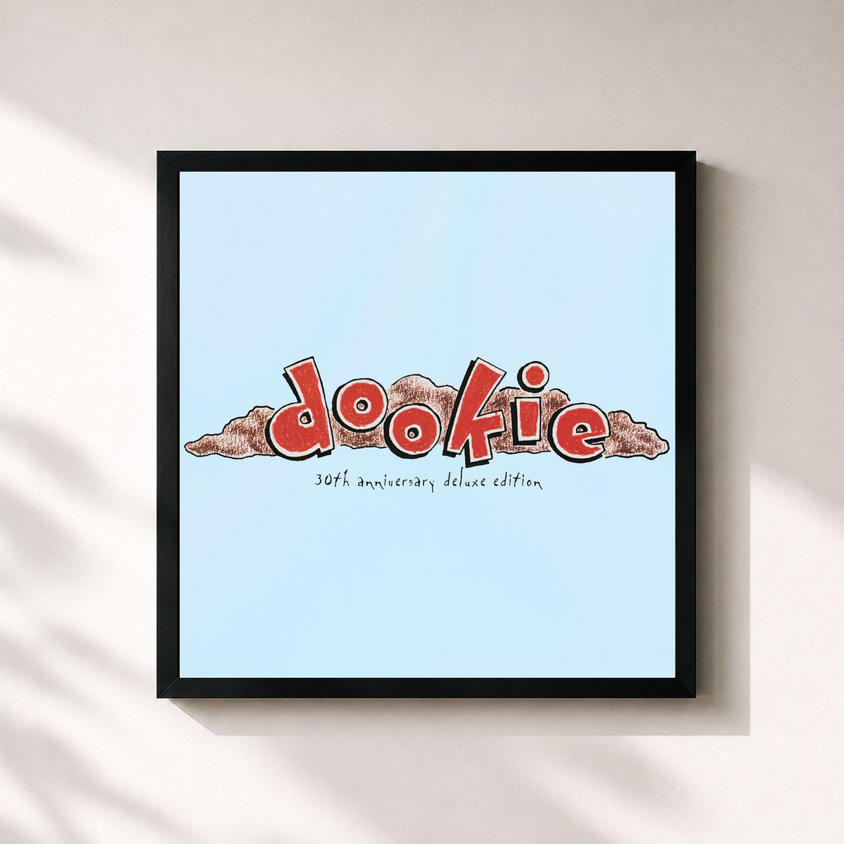 #noir Tableau carré de l'album Dookie (30th Anniversary 4-Track Demos) de Green Day, cadre noir 32x32 cm