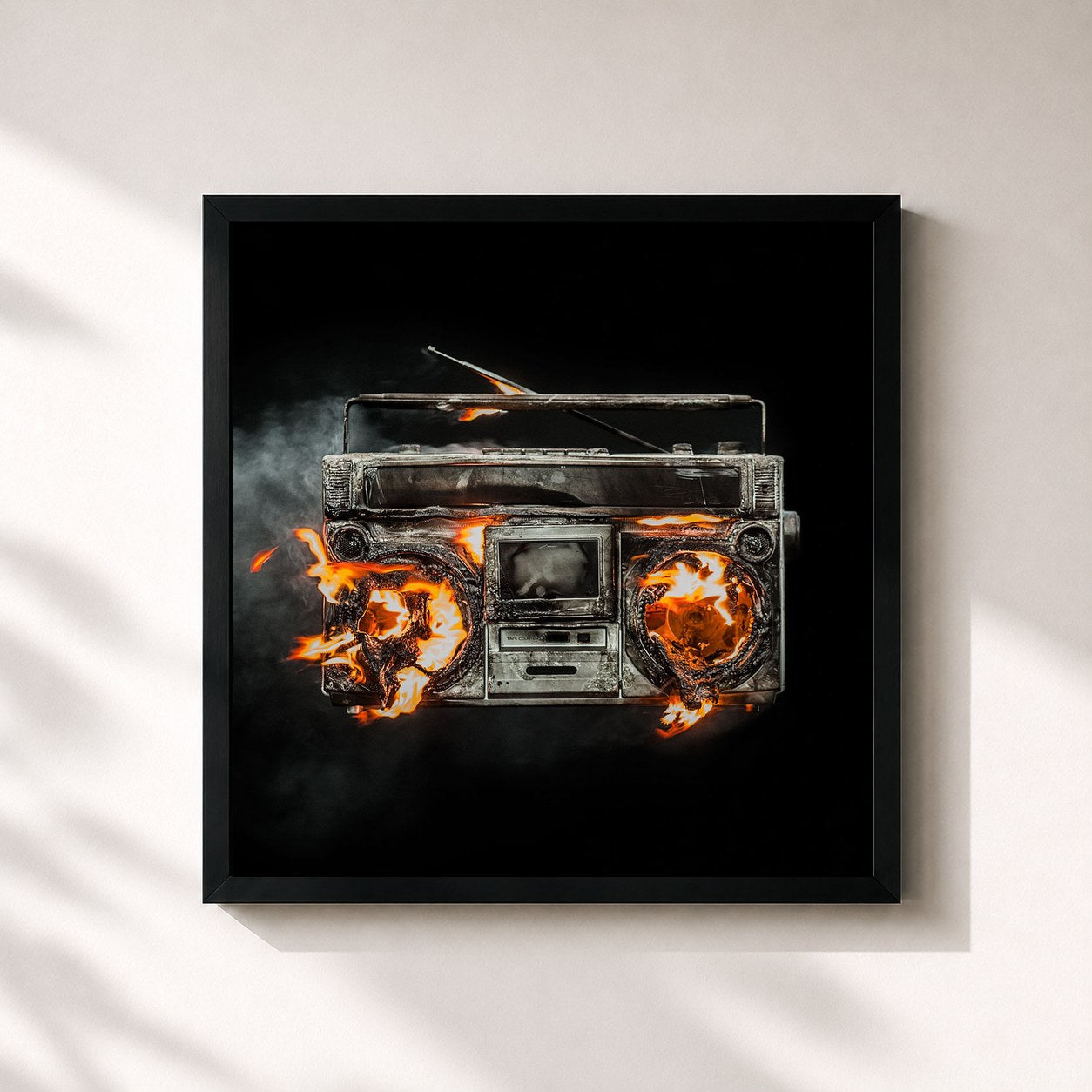 #noir Revolution Radio by Green Day as a square framed art print, black 32x32 cm frame