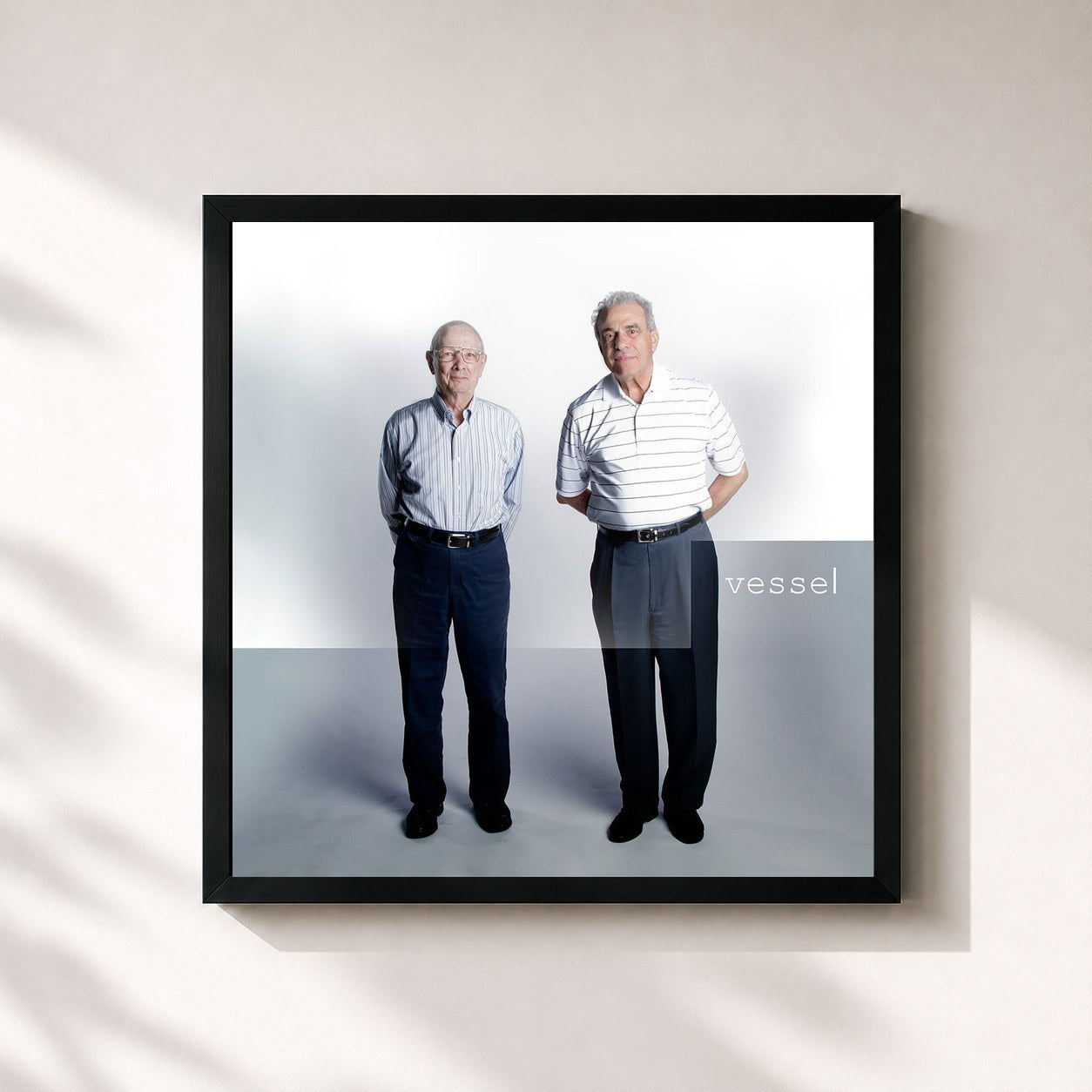 #noir Tableau carré de l'album Vessel de Twenty One Pilots, cadre noir 32x32 cm