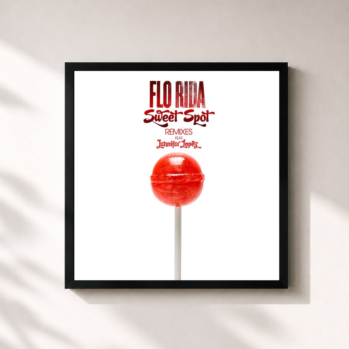 #noir Tableau carré de l'album Sweet Spot (feat. Jennifer Lopez) (Remixes) de Flo Rida, cadre noir 32x32 cm