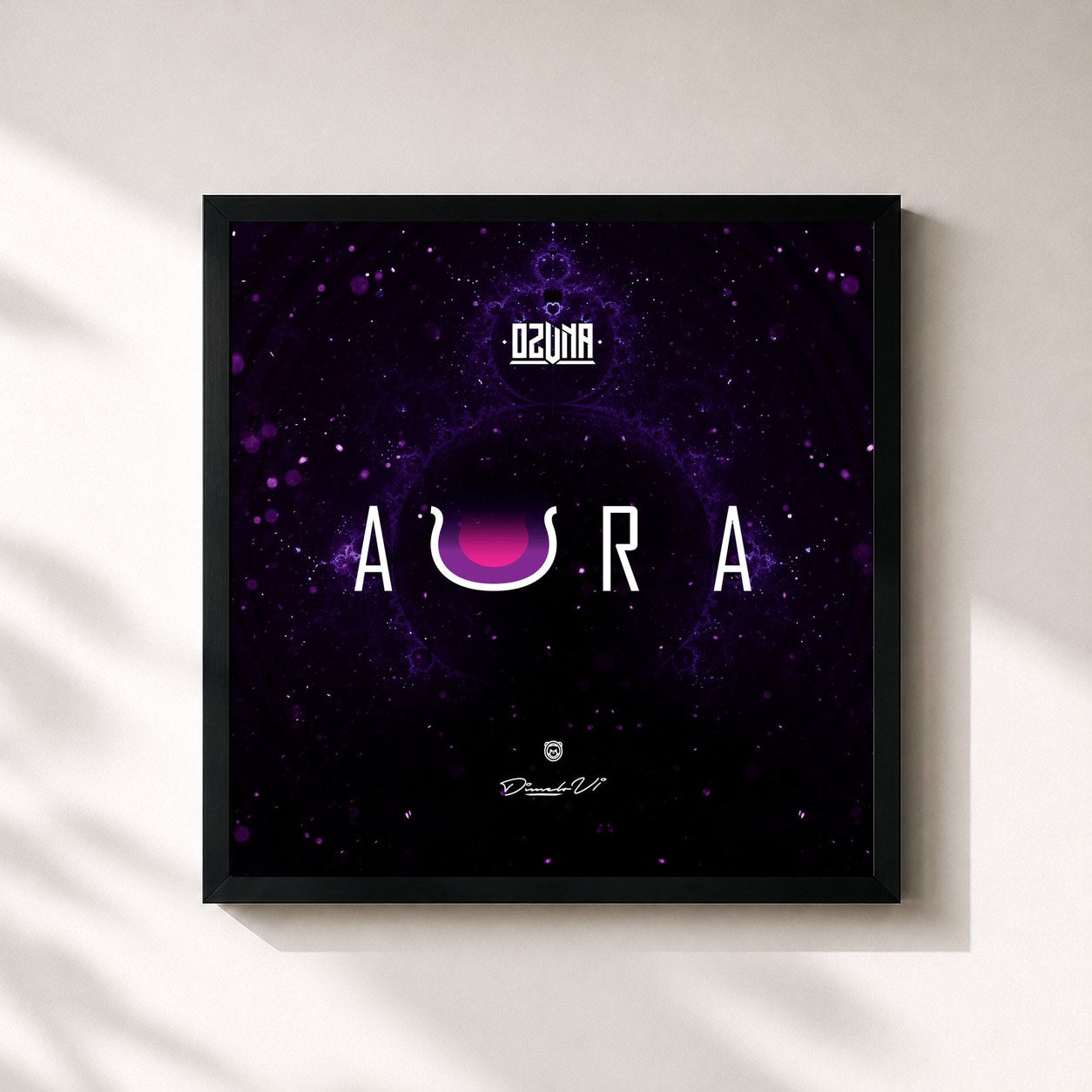 #noir Aura by Ozuna as a square framed art print, black 32x32 cm frame
